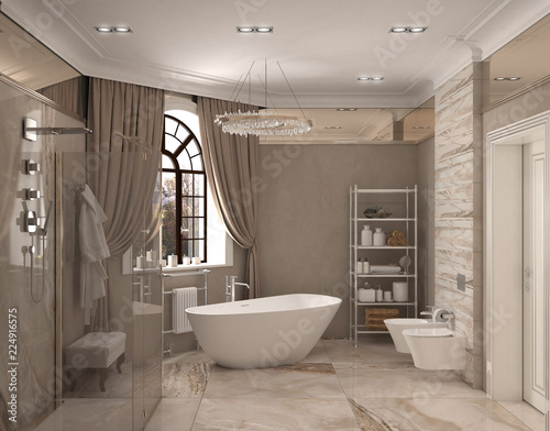 bathroom  interior visualization  3D illustration  