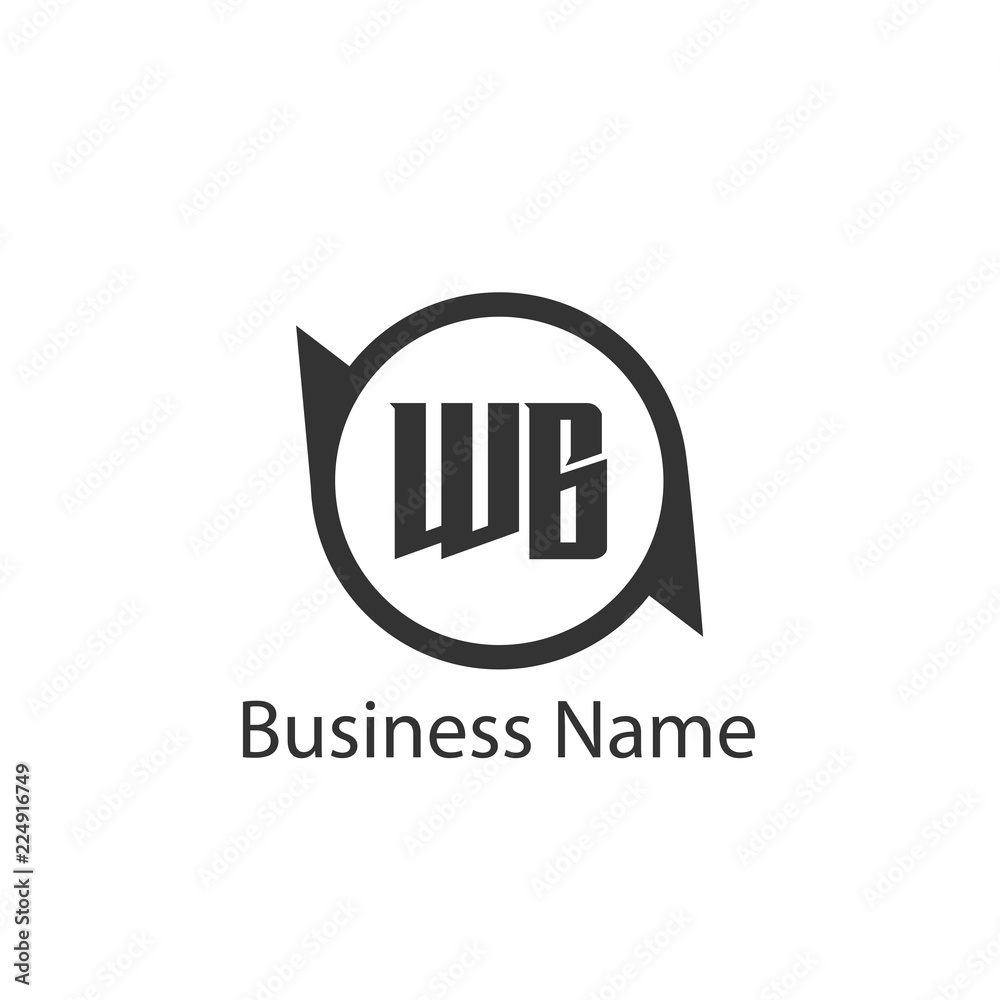 Initial Letter WB Logo Template Design