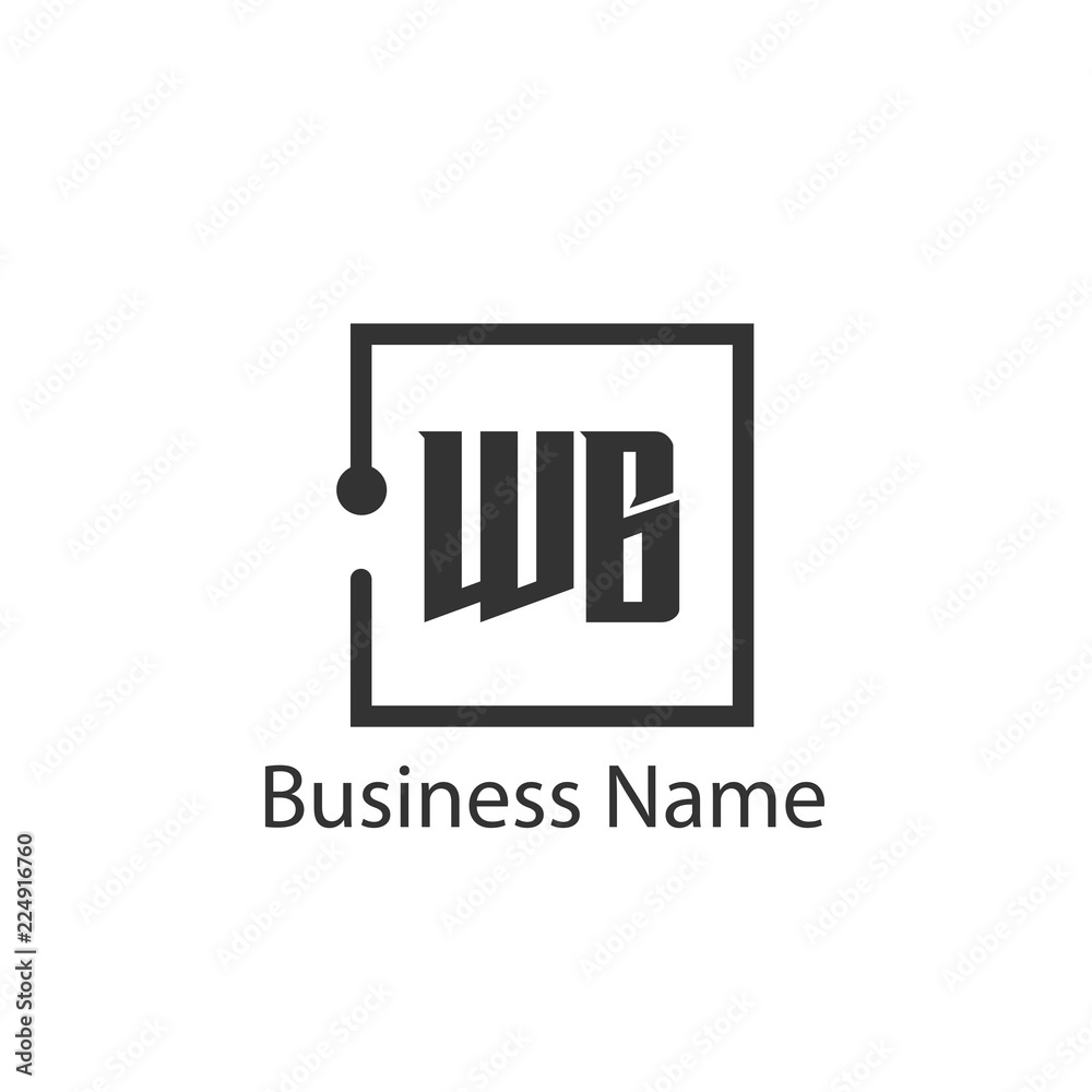 Initial Letter WB Logo Template Design