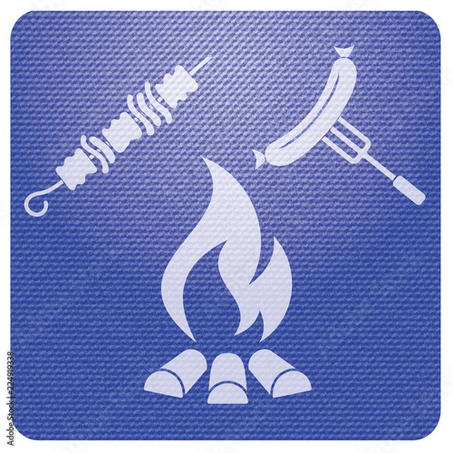 Grilled kebab and sausage icon