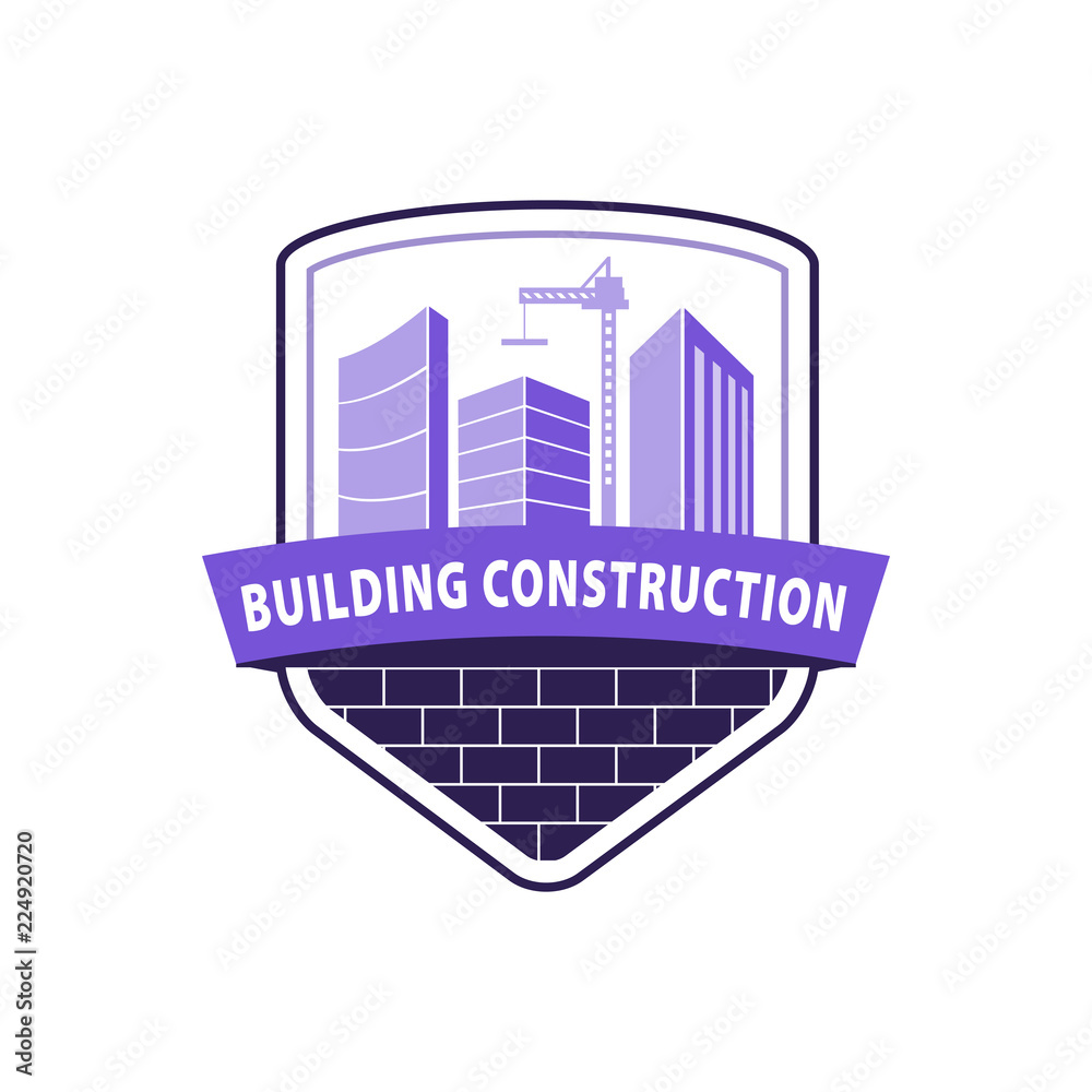 Construction working industry concept. Building construction logo in ...