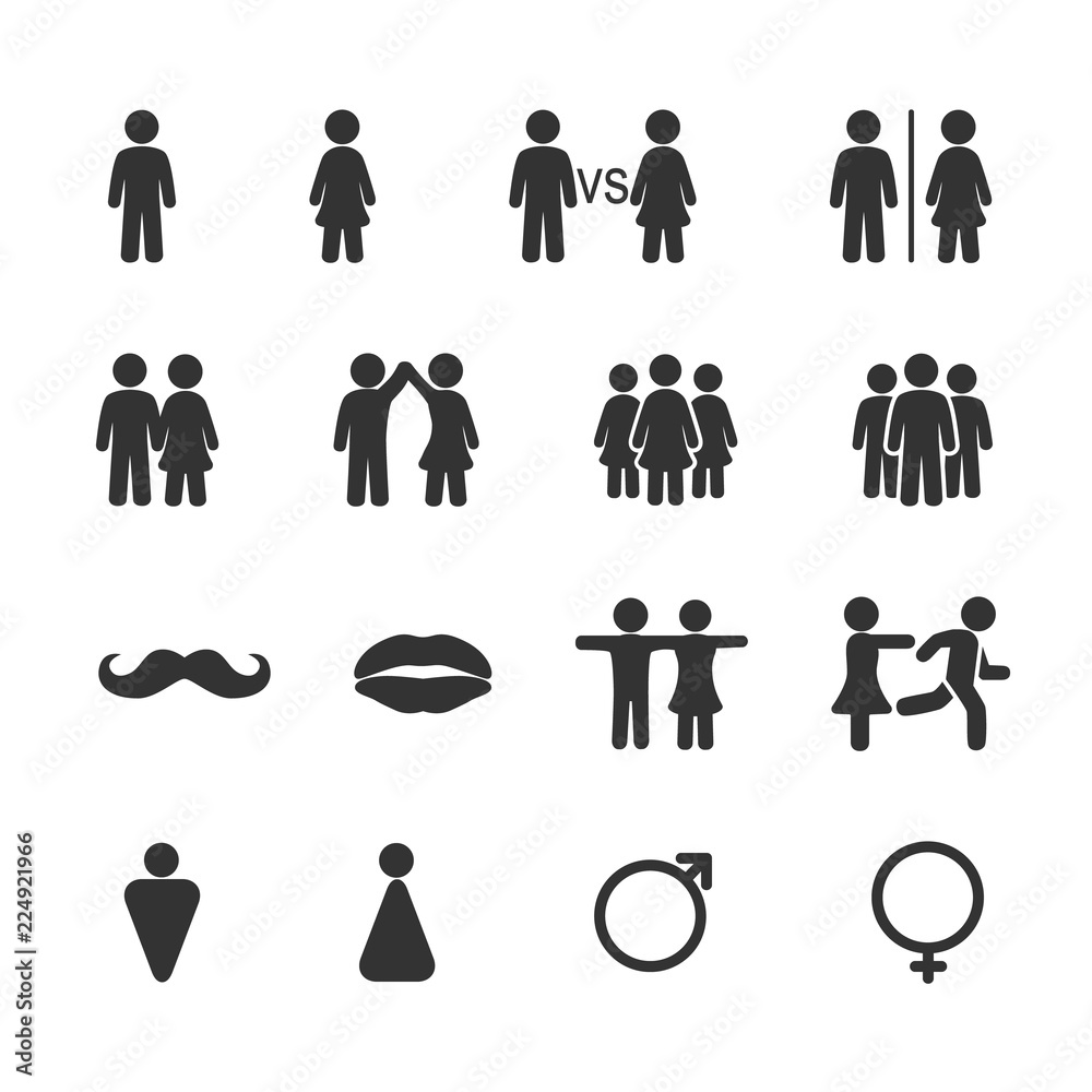 Vector image set of men and women icons. Vector image set of men and women icons.