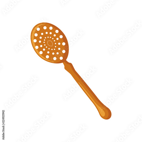 draining spoon utensil kitchen cutlery
