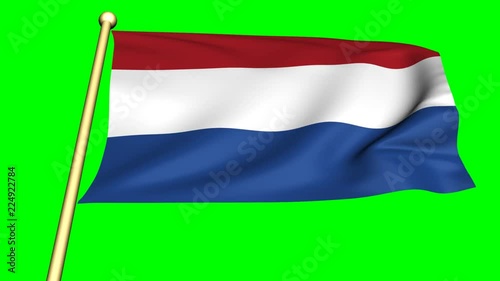 flag of netherlands  on green screen