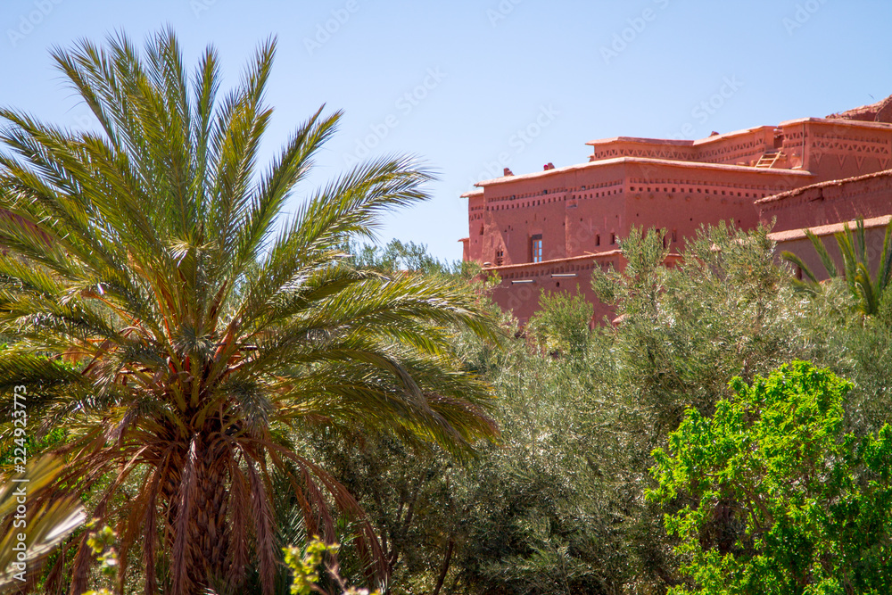 A traditional Berber city on the hillside. Africa Morocco Ait Ben Haddou
fortress;