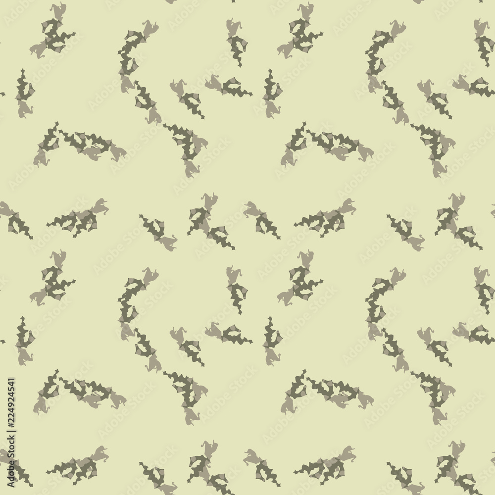 Military camouflage seamless pattern in beige and green colors