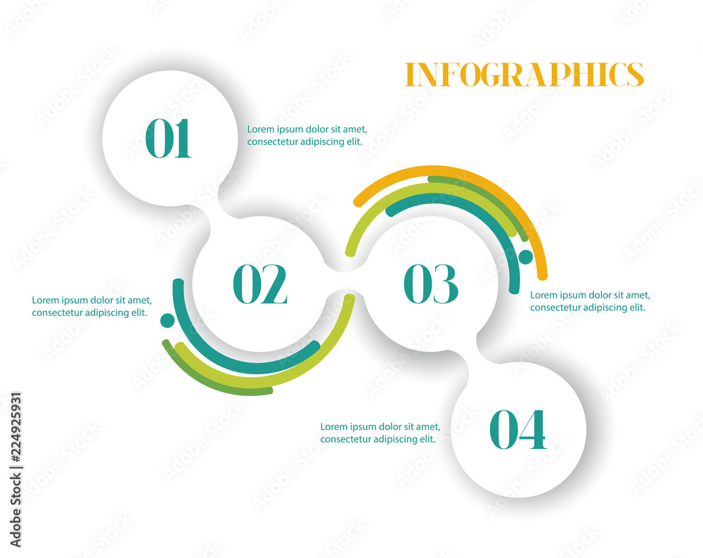 Fototapeta premium Infographics template steps chronology vector. Modern simple graphic design illustration.