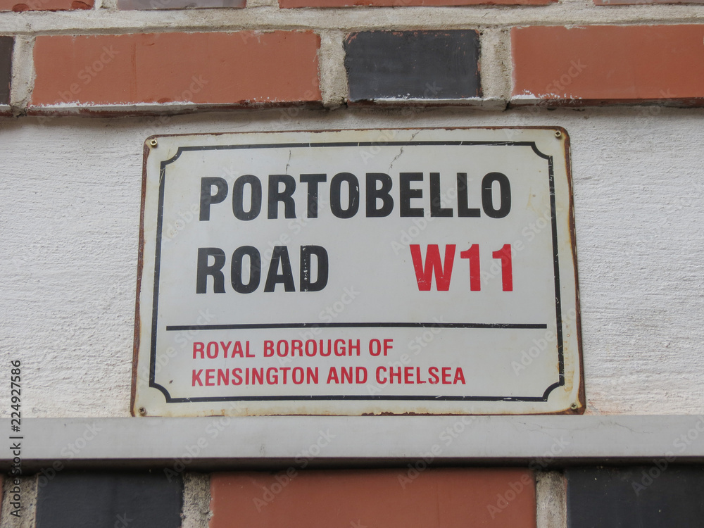 Obraz premium Etykieta drogowa Portobello