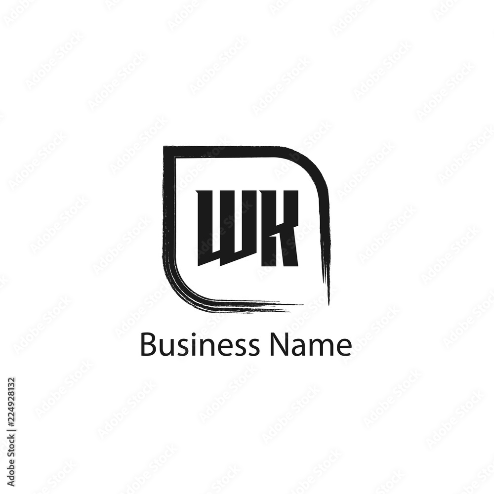 Initial Letter WK Logo Template Design Initial Letter WK Logo Template Design
