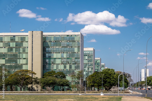 Ministry buildings at Esplanade of the Ministeries (Esplanada dos Ministerios) - government departments offices - Brasilia, Distrito Federal, Brazil