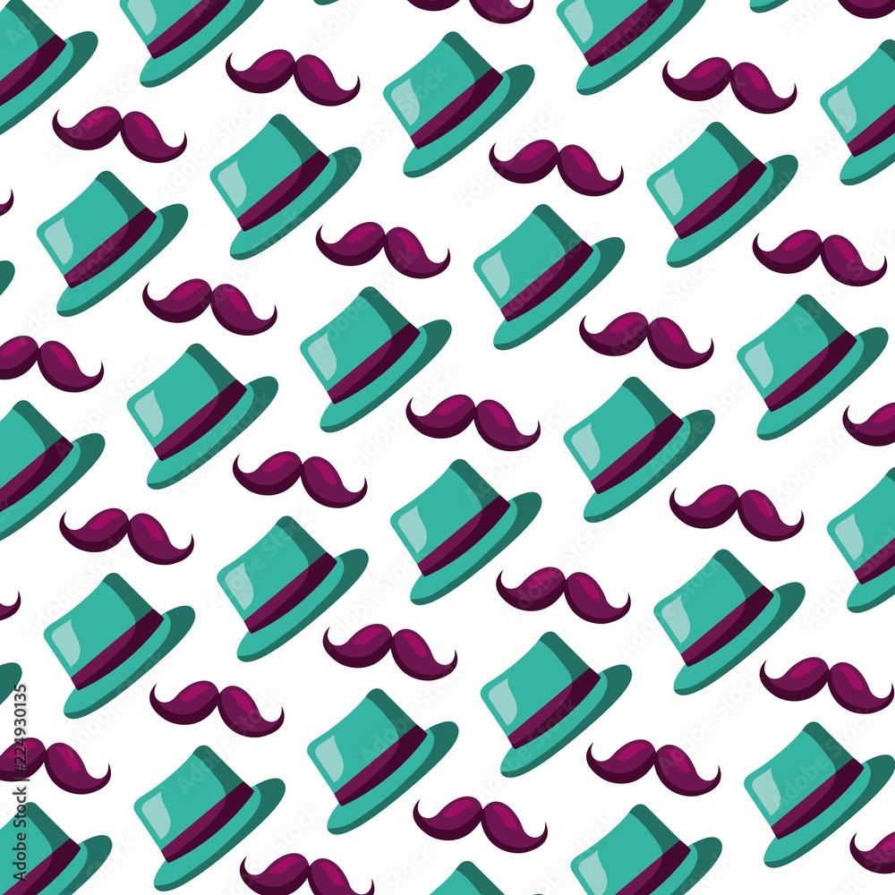 classic hat and mustache carnival party pattern classic hat and mustache carnival party pattern