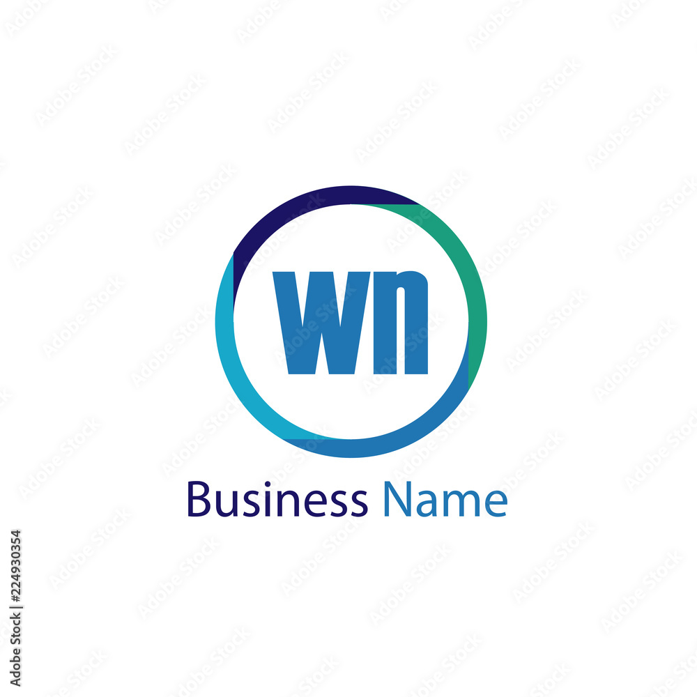 Initial Letter WN Logo Template Design Initial Letter WN Logo Template Design