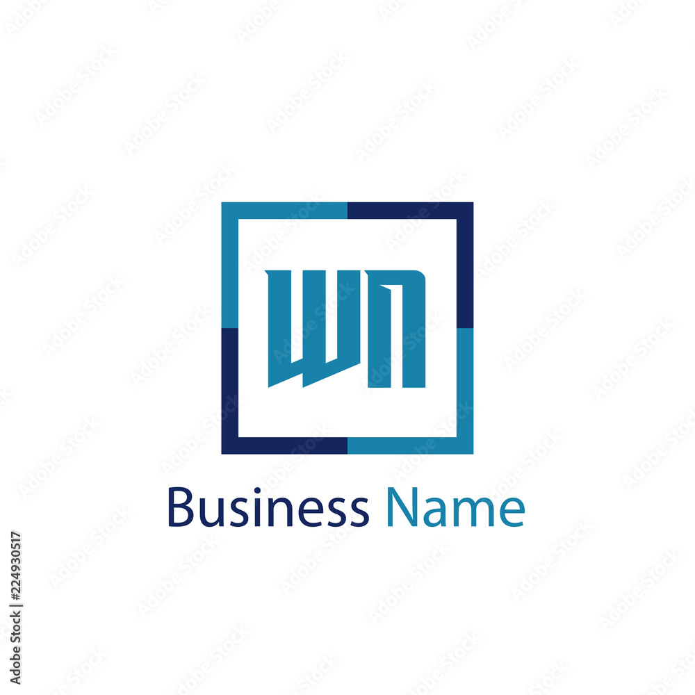 Initial Letter WN Logo Template Design Initial Letter WN Logo Template Design