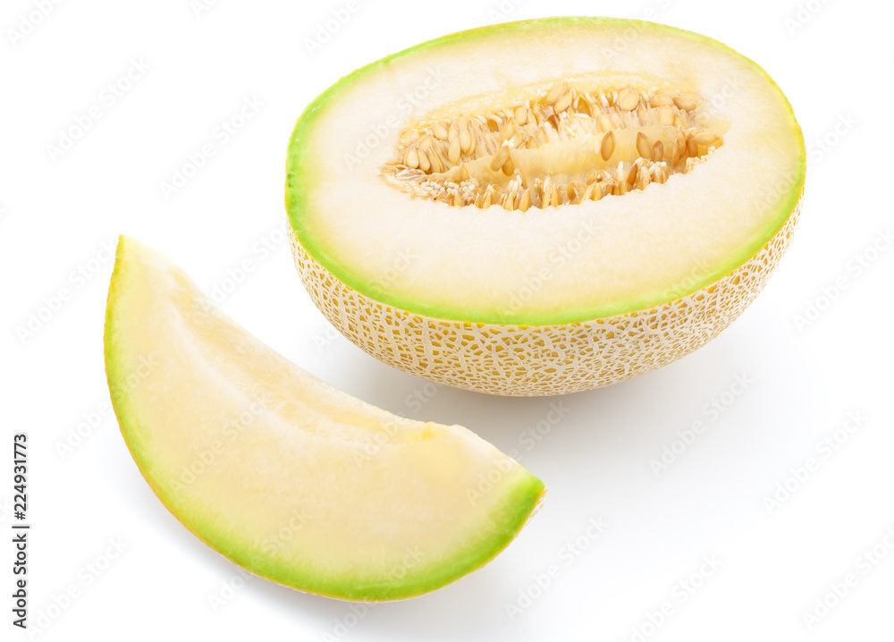 Cantaloupe melon isolated on white background Cantaloupe melon isolated on white background