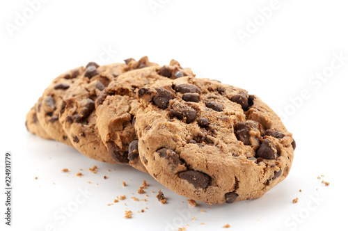 Chocolate cookie isolated on white background