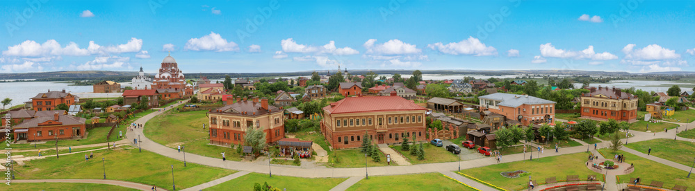 Picturesque aerial view of Sviyazhsk, Tatarstan