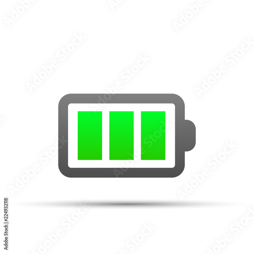 Green battery icon on a white background
