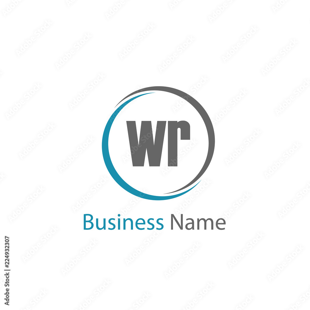 Initial Letter WR Logo Template Design