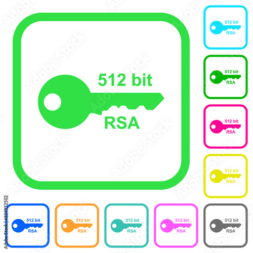 512 bit rsa encryption vivid colored flat icons