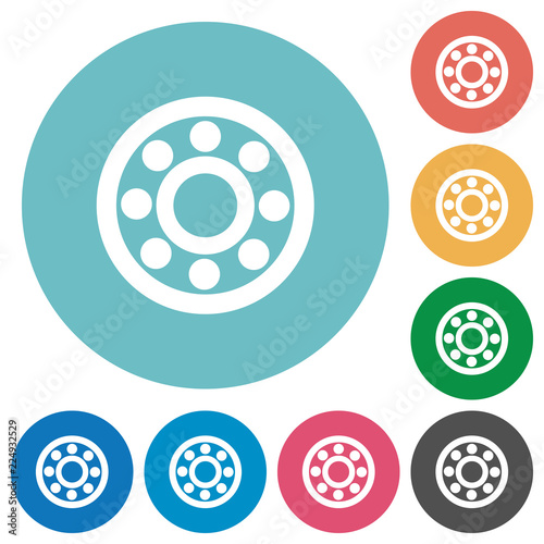 Bearings flat round icons