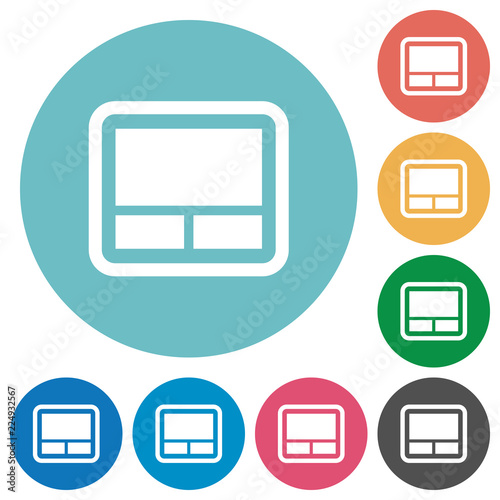 Laptop touchpad flat round icons