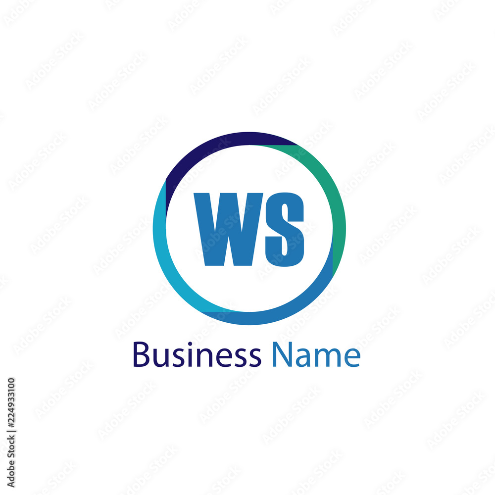 Initial Letter WS Logo Template Design