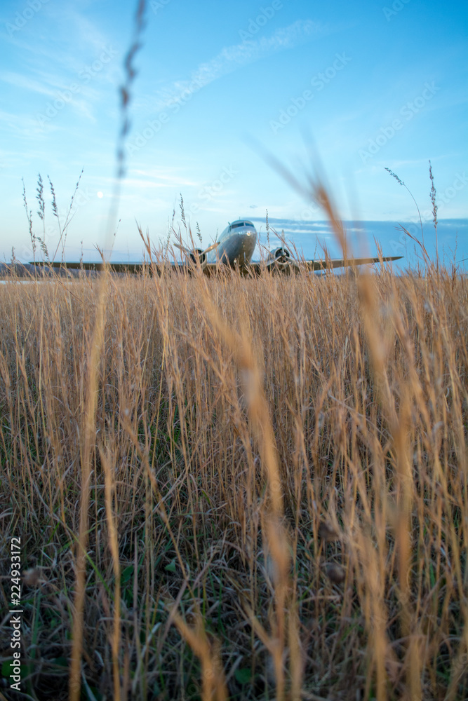 Obraz premium Old plane in field