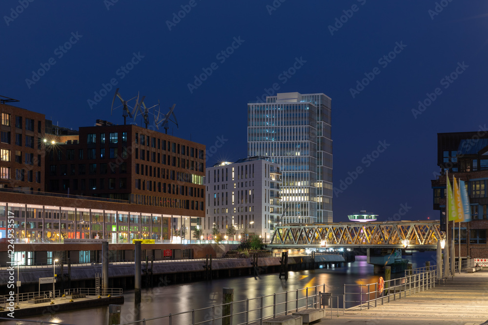 Hamburg city at night