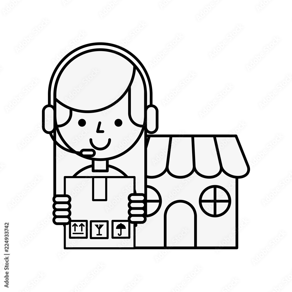 operator girl market cardboard box online shopping operator girl market cardboard box online shopping