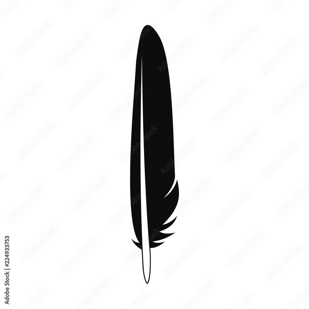 Ornate feather icon. Simple illustration of ornate feather vector icon for web design isolated on white background Ornate feather icon. Simple illustration of ornate feather vector icon for web design isolated on white background