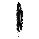 Floating feather icon. Simple illustration of floating feather vector icon for web design isolated on white background