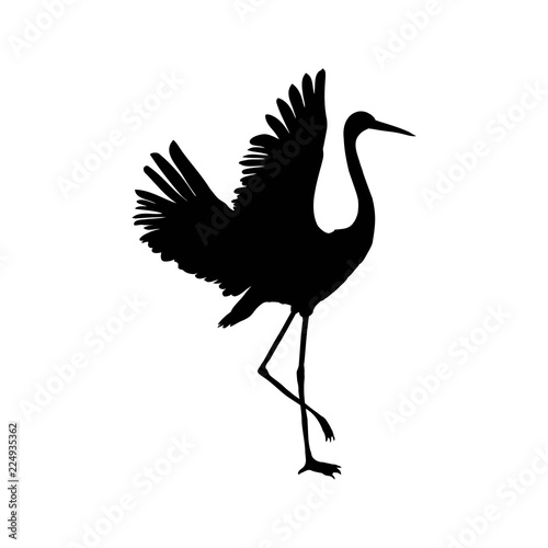 crane silhouette - vector illustration