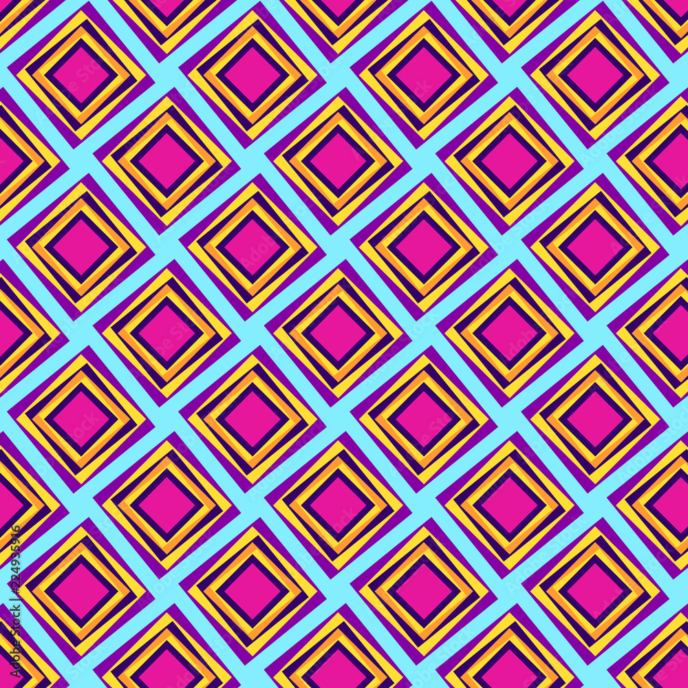 colorful diamonds repeating pattern in pink, golden yellow and purple with 3D appearance for textile, fabric, backdrops, backgrounds, templates and creative surface designs. pattern swatch at eps.file colorful diamonds repeating pattern in pink, golden yellow and purple with 3D appearance for textile, fabric, backdrops, backgrounds, templates and creative surface designs. pattern swatch at eps.file
