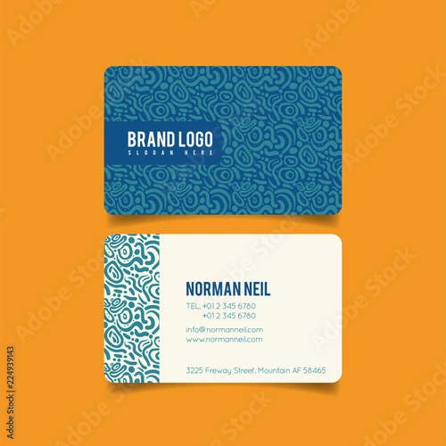 Plantilla de tarjeta de visita con patrón de fondo