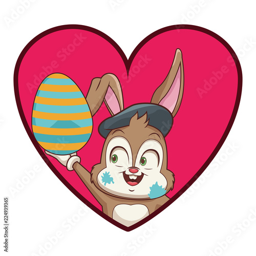 Artist rabbit with easter egg © Jemastock