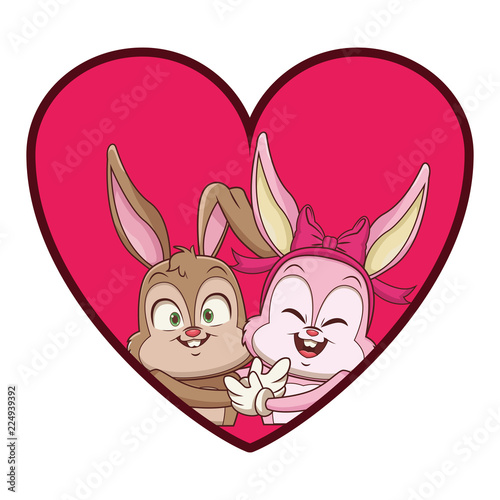 Hugged rabbit cartoons © Jemastock