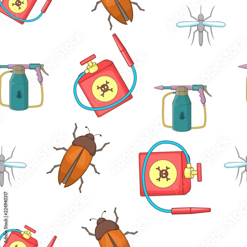 Harmful insects pattern. Cartoon illustration of harmful insects vector pattern for web