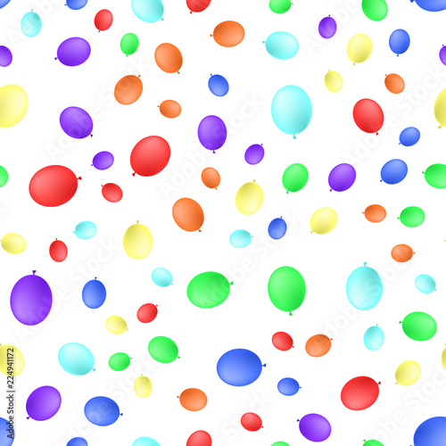 Different balloons seamless pattern. Vector illustration isolated on white background