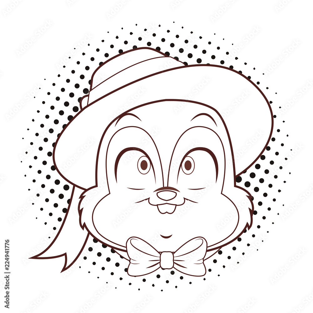 Obraz premium Rabbit face cartoon