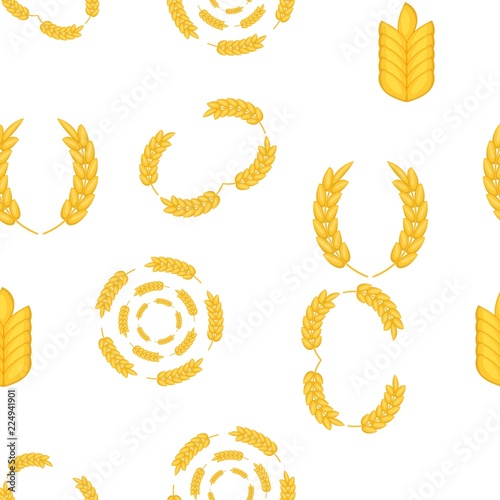 Wheat cereal pattern. Cartoon illustration of wheat cereal vector pattern for web