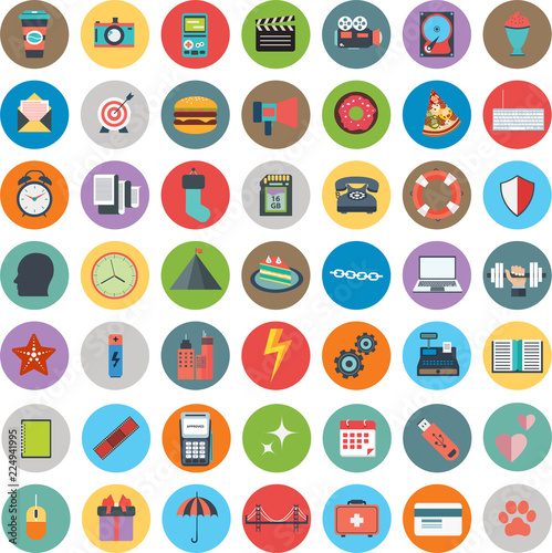 Business and management icon set for websites and mobile applications. Flat vector illustration