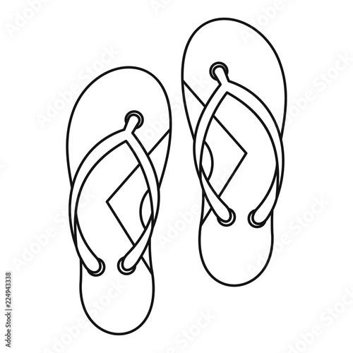 Flip flops icon. Outline illustration of flip flops vector icon for web