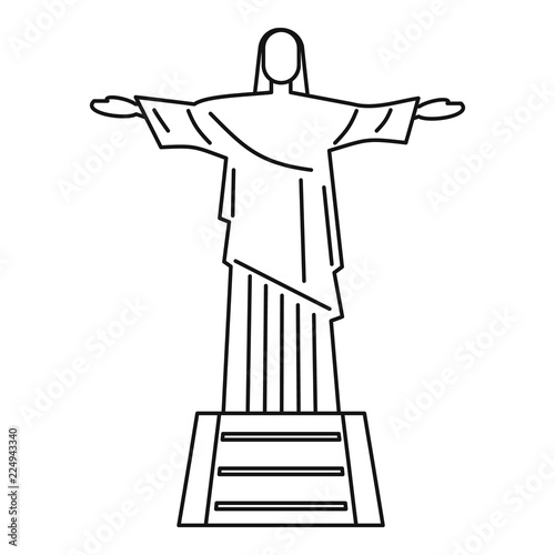 Statue of Jesus Christ, Rio de Janeiro icon. Outline illustration of statue of Jesus Christ, Rio de Janeiro vector icon for web