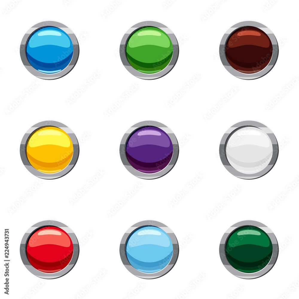 Buttons for website icons set. Cartoon illustration of 9 buttons for website vector icons for web Buttons for website icons set. Cartoon illustration of 9 buttons for website vector icons for web