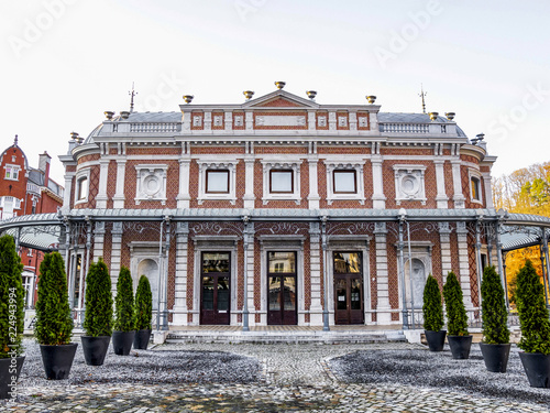 The building of the Pavillon des Petits Jeux in the Seven o'clock Park, Parc de Sept Heures in Spa, Belgium