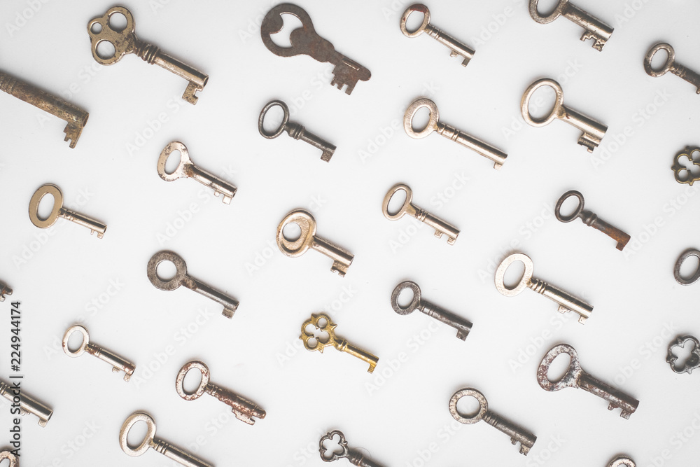keys on white background - key pattern keys on white background - key pattern