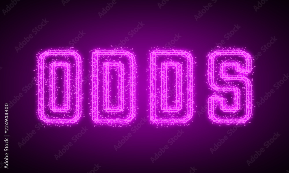 ODDS - pink glowing text at night on black background ODDS - pink glowing text at night on black background