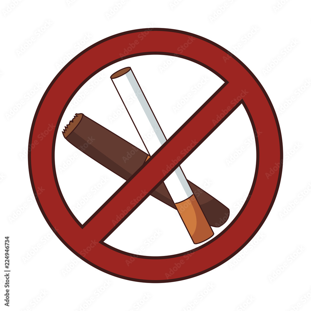 Prohibited smoking sign Prohibited smoking sign