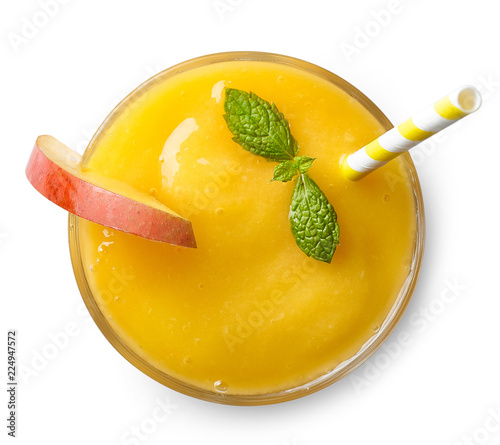 Glass of mango smoothie
