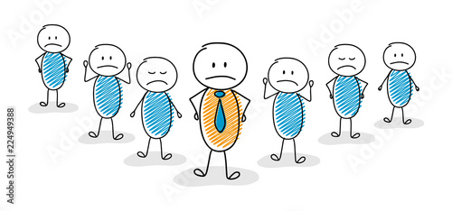Leader with team - business pictogram. Vector.
